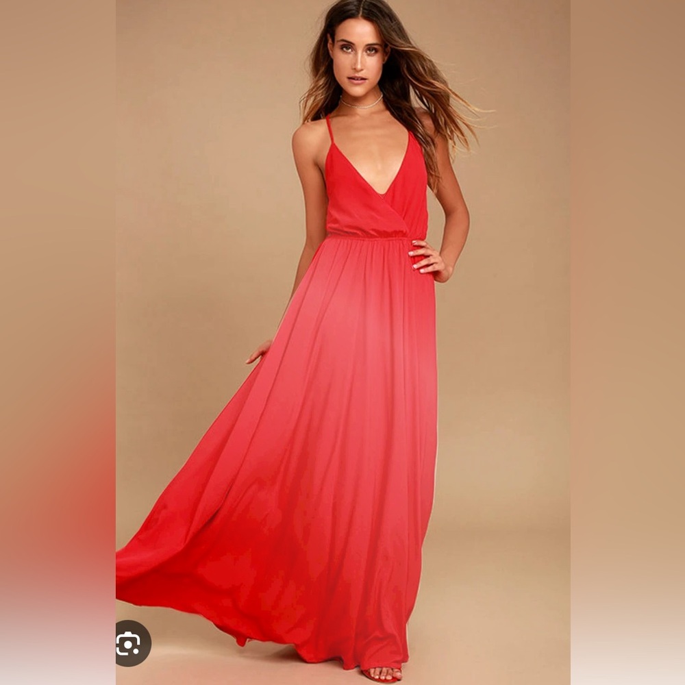 Everything's All Bright Red Backless Maxi Dress